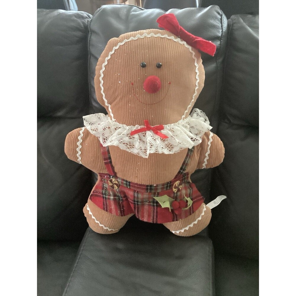 Gingerbread Boy And Girl Set 18"-20" Hobby Lobby Plush Holiday Christmas Plaid - Picture 11 of 11